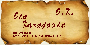 Oto Karajović vizit kartica